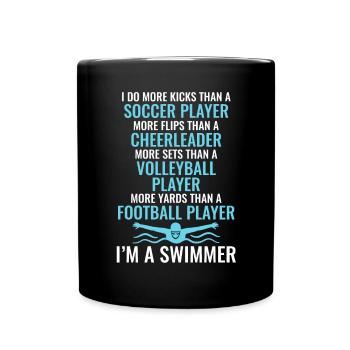 Lustiges Schwimmen Schwimmer - Tasse einfarbig - Schwarz - Vorne