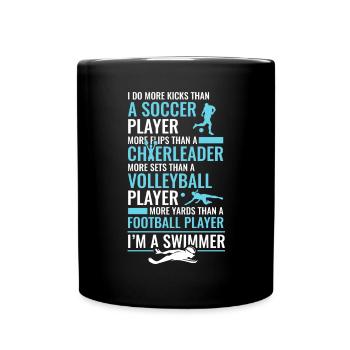 Lustiges Schwimmen Schwimmer - Tasse einfarbig - Schwarz - Vorne
