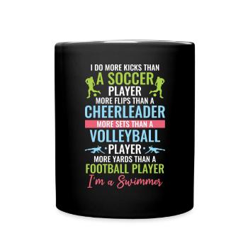 Lustiges Schwimmen Schwimmer - Tasse einfarbig - Schwarz - Vorne