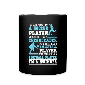 Lustiges Schwimmen Schwimmer - Tasse einfarbig - Schwarz - Vorne