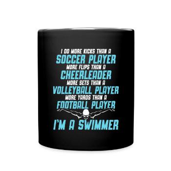 Lustiges Schwimmen Schwimmer - Tasse einfarbig - Schwarz - Vorne