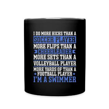 Lustiges Schwimmen Schwimmer - Tasse einfarbig - Schwarz - Vorne