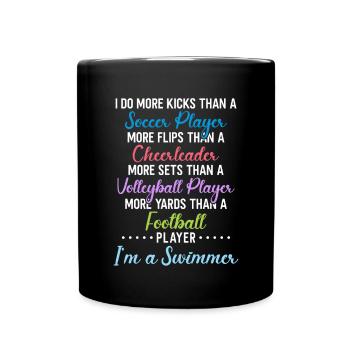 Lustiges Schwimmen Schwimmer - Tasse einfarbig - Schwarz - Vorne