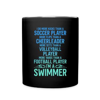 Lustiges Schwimmen Schwimmer - Tasse einfarbig - Schwarz - Vorne