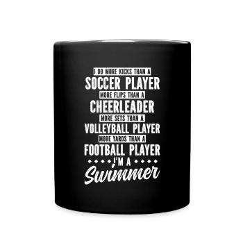 Lustiges Schwimmen Schwimmer - Tasse einfarbig - Schwarz - Vorne
