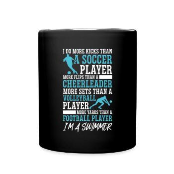 Lustiges Schwimmen Schwimmer - Tasse einfarbig - Schwarz - Vorne