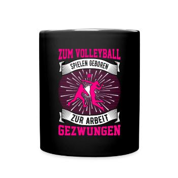 Volleyball Beachvolleyball Geschenk Schule Arbeit - Tasse einfarbig - Schwarz - Vorne
