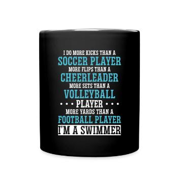 Lustiges Schwimmen Schwimmer - Tasse einfarbig - Schwarz - Vorne