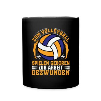 Volleyball Beachvolleyball Geschenk - Tasse einfarbig - Schwarz - Vorne