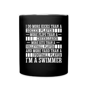 Lustiges Schwimmen Schwimmer - Tasse einfarbig - Schwarz - Vorne