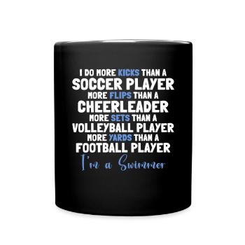 Lustiges Schwimmen Schwimmer - Tasse einfarbig - Schwarz - Vorne