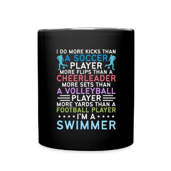 Lustiges Schwimmen Schwimmer - Tasse einfarbig - Schwarz - Vorne