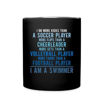 Lustiges Schwimmen Schwimmer - Tasse einfarbig - Schwarz - Vorne