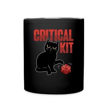 Conception D20 Cat pour un RPG GAMER - Mug uni - noir - Devant