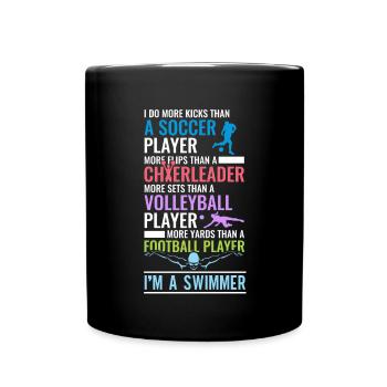 Lustiges Schwimmen Schwimmer - Tasse einfarbig - Schwarz - Vorne