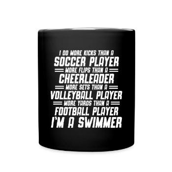 Lustiges Schwimmen Schwimmer - Tasse einfarbig - Schwarz - Vorne