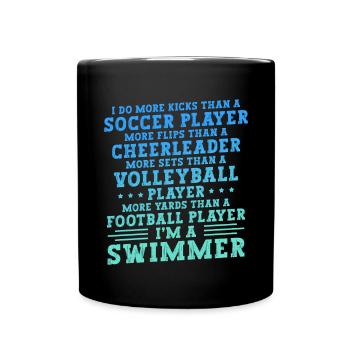 Lustiges Schwimmen Schwimmer - Tasse einfarbig - Schwarz - Vorne