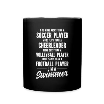 Lustiges Schwimmen Schwimmer - Tasse einfarbig - Schwarz - Vorne