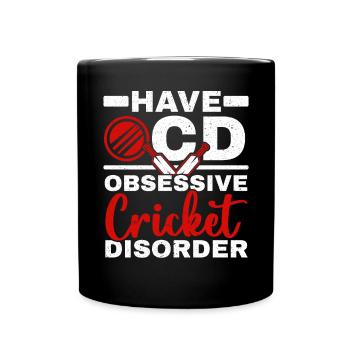 Cricketspieler Cricketspieler Fledermaus und Ballsportliebhaber - Tasse einfarbig - Schwarz - Vorne