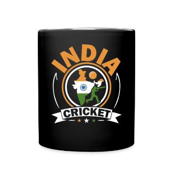 Indien Cricketspieler Cricketspieler Schläger und Ball Sport - Tasse einfarbig - Schwarz - Vorne