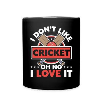 Ich mag Cricket nicht oh nein ich liebe es Cricketspieler - Tasse einfarbig - Schwarz - Vorne