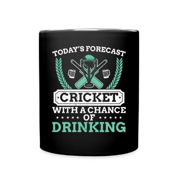 Cricket mit einer Chance, Bier Cricketer zu trinken - Tasse einfarbig - Schwarz - Vorne