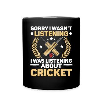 Ich hörte nicht zu, ich dachte an Cricket - Tasse einfarbig - Schwarz - Vorne