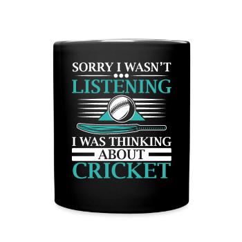 Ich hörte nicht zu, ich dachte an Cricket - Tasse einfarbig - Schwarz - Vorne