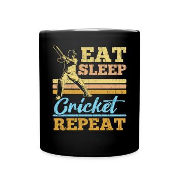 Manger dormir Cricket Répéter joueur de cricket Cricket - Mug uni - noir - Devant