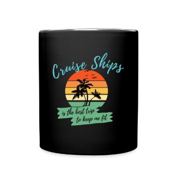 Bateau de croisière Bateau de voyage de vacances - Mug uni - noir - Devant