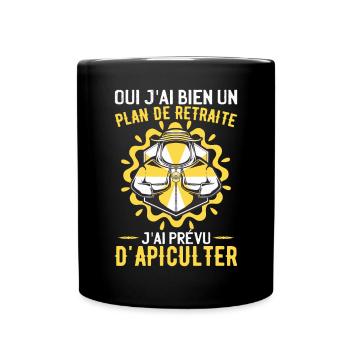 Retraite Abeille Miel Apiculture - Mug uni - noir - Devant