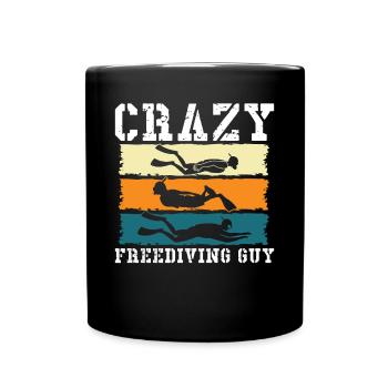 Apnea Diving Crazy Freediving Guy Diver Swimming - Tasse einfarbig - Schwarz - Vorne
