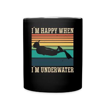 Freediving Happy When Im Underwater Apnea Diving - Tasse einfarbig - Schwarz - Vorne