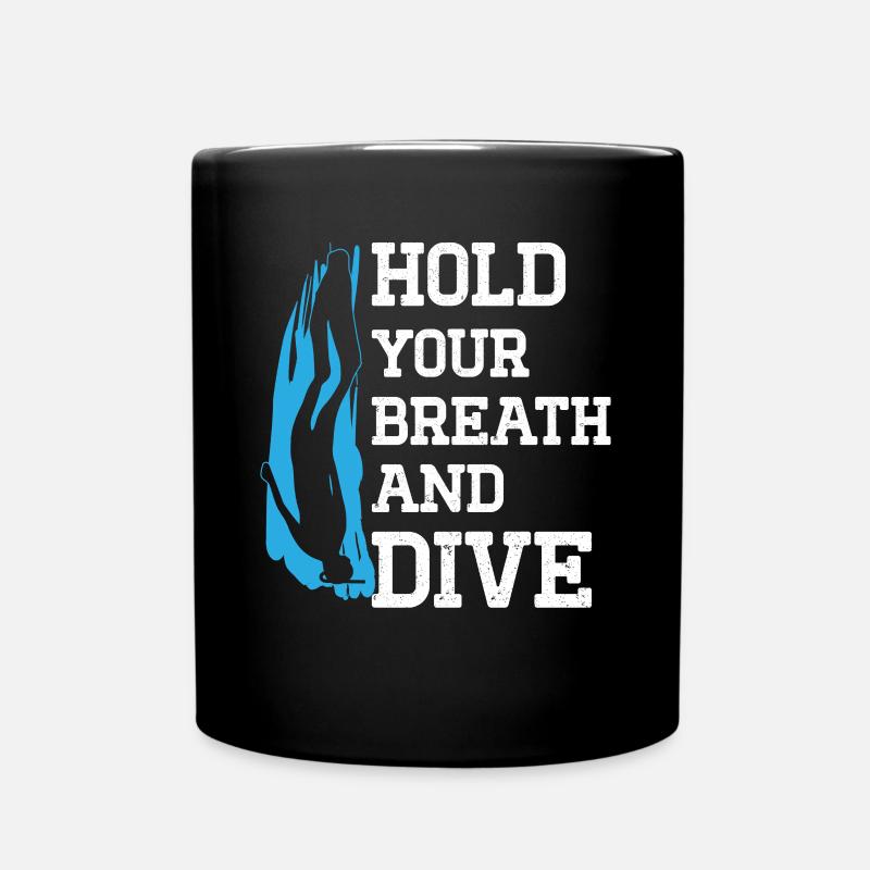 Apnée Retenez votre souffle et plongez Plongée en apnée - Mug uni - noir
