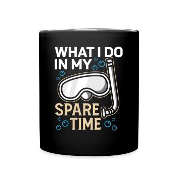 Plongée en apnée dans mon temps libre Plongeur de plongée apnée - Mug uni - noir - Devant