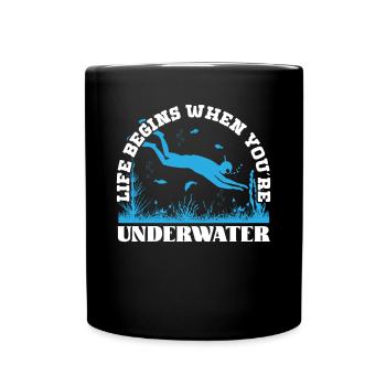 La vie en apnée commence La plongée sous-marine - Mug uni - noir - Devant