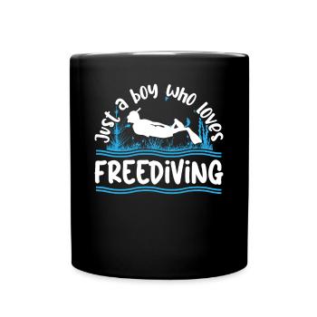 Apnea Diving Just A Boy Who Loves Freediving Diver - Tasse einfarbig - Schwarz - Vorne