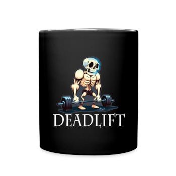 Deadlift Skelett Bodybuilding Sport Kreuzheben - Tasse einfarbig - Schwarz - Vorne