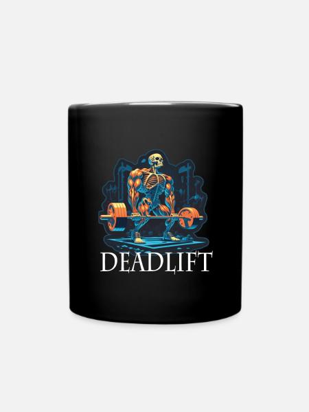 Deadlift Skeleton Bodybuilding Sport Deadlift - Full Colour Mug - black