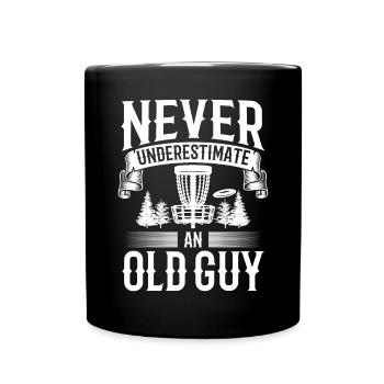 Never Underestimate An Old Guy Disc Golf Course - Full Colour Mug - black - Front