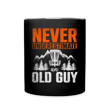 Never Underestimate An Old Guy Disc Golf Course - Full Colour Mug - black - Front