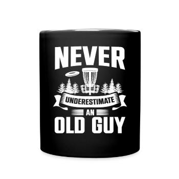 Never Underestimate An Old Guy Disc Golf Course - Full Colour Mug - black - Front