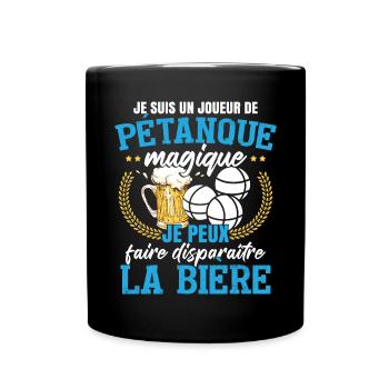 Je Suis Un Joueur De Pétanque - Mug uni - noir - Devant