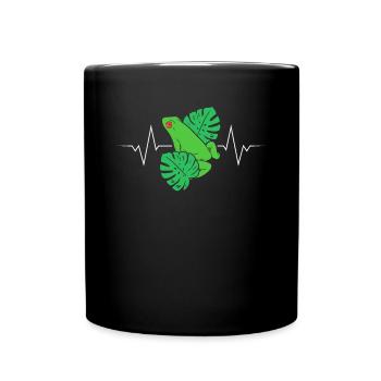 Heartbeat Heart Line Heart Rate Tree Frog - Full Colour Mug - black - Front