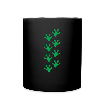 Forsch Fußspuren Shirt Geschenk - Tasse einfarbig - Schwarz - Vorne