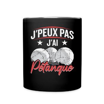 Boccia Pétanque Bouliste Cadeau - Mug uni - noir - Devant