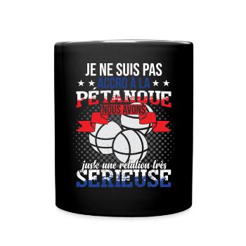 Pétanque Accessoire Boccia Cadeau Bouliste - Mug uni - noir - Devant