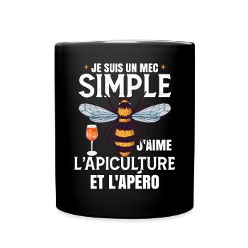 Apiculture Et L'Apéro - Mug uni - noir - Devant
