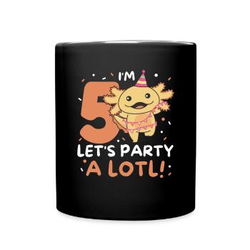 5th birthday axolotl five years old sweet axolotls - Full Colour Mug - black - Front
