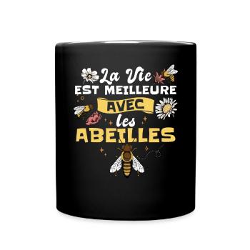 Dicton Abeilles Apicole Apiculture - Mug uni - noir - Devant